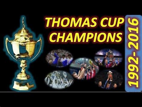 The sir thomas lipton trophy was an association football competition that took place twice, in turin, italy, in 1909 and 1911. Thomas Cup CHAMPIONS 1992 to 2016 - YouTube
