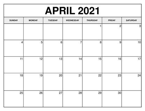 Just copy & paste the following code to your site or blog to share april 2021 printable calendar. Blank April Calendar 2021 Printable Calendar Templates.