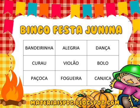Bingo De Palavras Festa Junina 35 Cartelas Para Usar Com A Turma