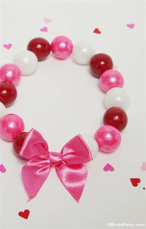 Diy Valentines Day Gumball Necklaces Party Ideas
