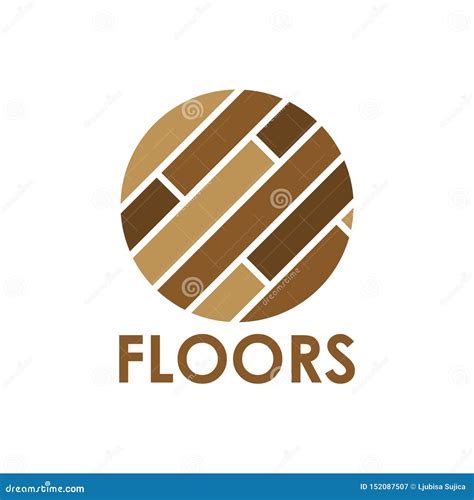 Flat Style Vector Logo Laminate Parquet For Flooring Company Stock