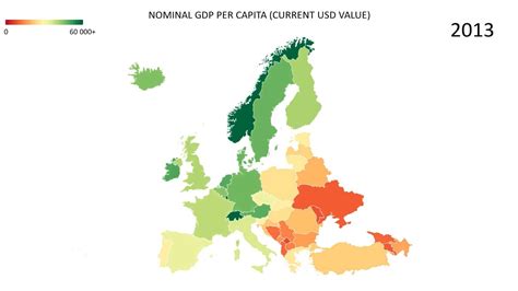 Map Of Europe Nominal Gdp Per Capita By Country History Of Economy Youtube