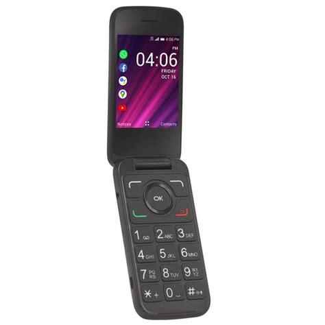 Alcatel My Flip 2 Prepaid Flip Phone Tcl Tracfone Black 4 Gb