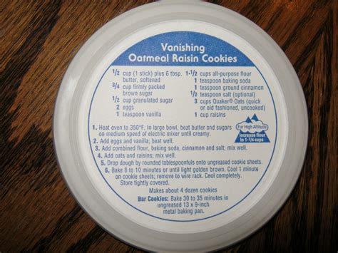Quaker Oatmeal Cookies Recipe On Box Dandk Organizer
