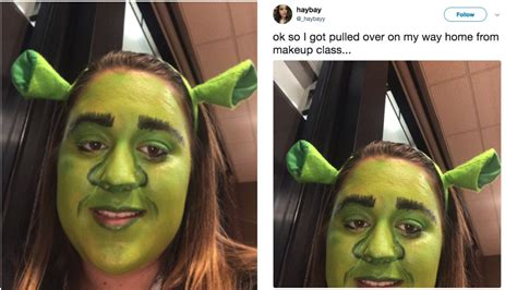 Student Gets Pulled Over In Shrek Makeup Look Teen Vogue