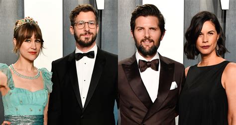andy samberg and adam scott are joined by their wives at vanity fair oscar party 2020 2020