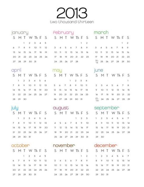 Sharp Stick In The Eye 2013 One Page Calendars Calendar Template