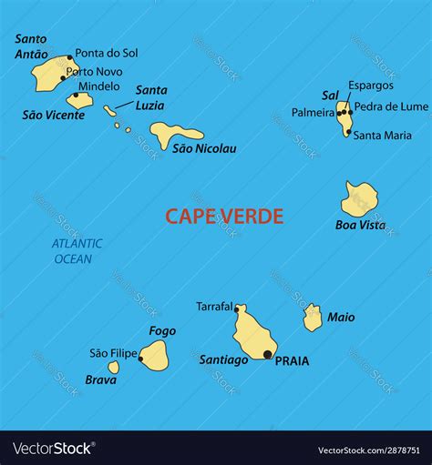 Republic Cabo Verde Map Royalty Free Vector Image