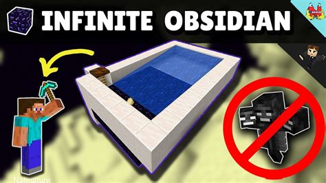 Easy Afk Obsidian Farm Minecraft 116 Tutorial No Wither Obsidian