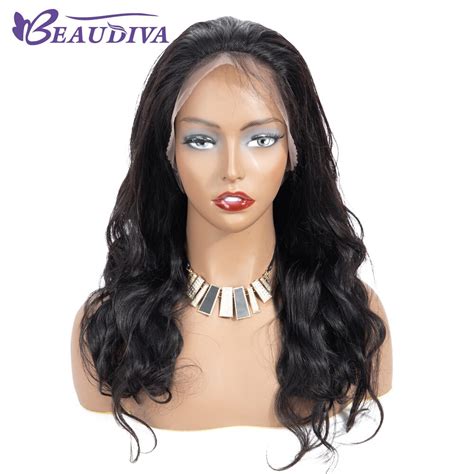 Beaudiva Lace Front Human Hair Wigs Non Remy Brazilian Body Wave 360 Lace Frontal Wig For Black