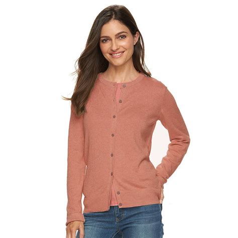 Women S Croft Barrow Solid Button Front Cardigan Button Front