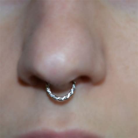 Silver Septum Ring Septum Piercing 14 Gauge Nose Ring Hoop Tragus
