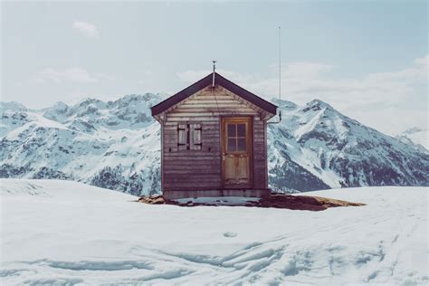 Free Images Snow Structure House Mountain Range Hut Weather