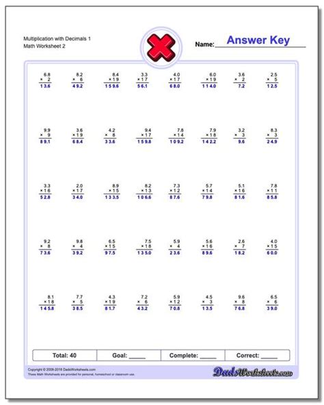Tenths by ones 0 to 1, 1 to 9 hundredths by ones 0 to 1, 1 to 9 multiplication decimals. Multiplication with Decimals