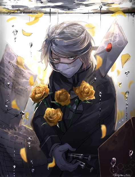 Wallpaper Aesop Carl Anime Yellow Flowers Roses Male