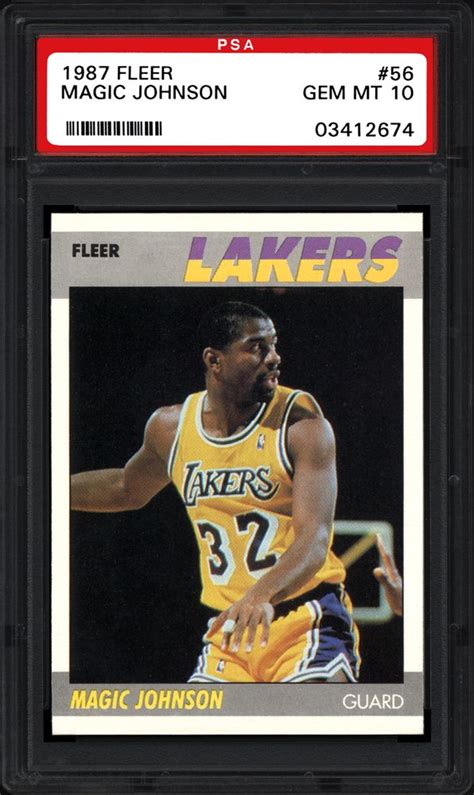 1980 topps basketball larry bird magic johnson rookie card psa nm mint 8 pd dr j. 1987 Fleer Magic Johnson | PSA CardFacts®
