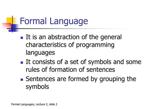 Ppt Lecture Two Formal Languages Powerpoint Presentation Free