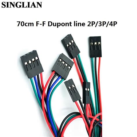 70cm dupont line female to female head 2p 2p 3p 3p 4p 4p 2 54mm spacing f f dupont cable jumper