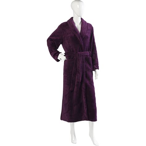 Ladies Luxury Slenderella Dressing Gown Extra Long Fleece Shawl Collar