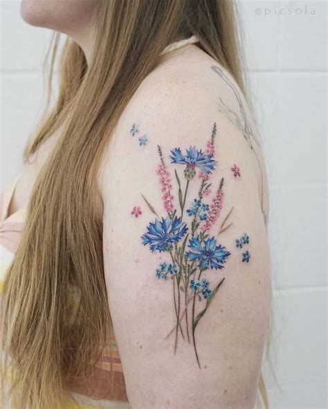 Wild Flowers Tattoo By Tattooist Picsola Inked On The Left Arm