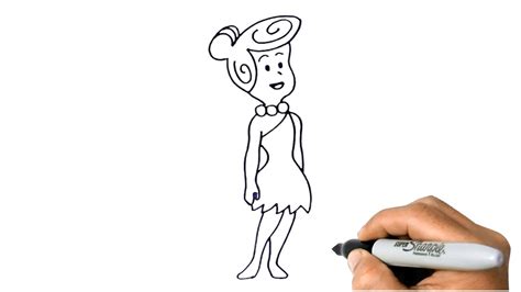 How To Draw Wilma Flintstones Easy Step By Step Youtube