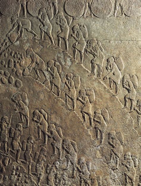 Assyrian Relief Depicting Slaves Working At A Stone Pit Antiguidades