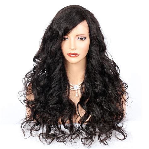 250 High Density Wavy Indian Remy Human Hair Glueless Full Lace Wigs For Black Women Material