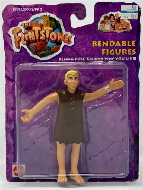 Mattel 1993 Barney Rubble The Flintstones Bendable Action Figure New