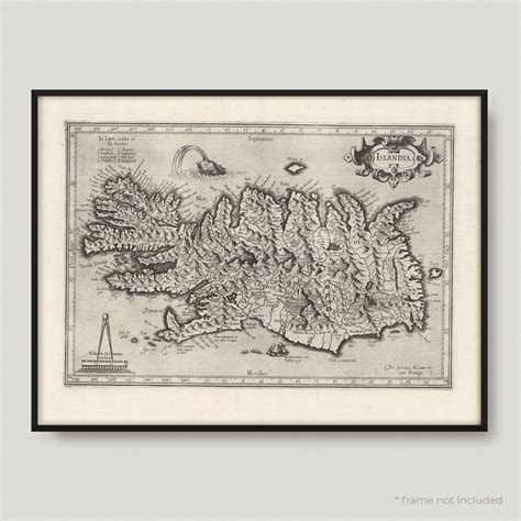 1607 Map Of Iceland Antique Map Of Iceland Old Map Of Etsy