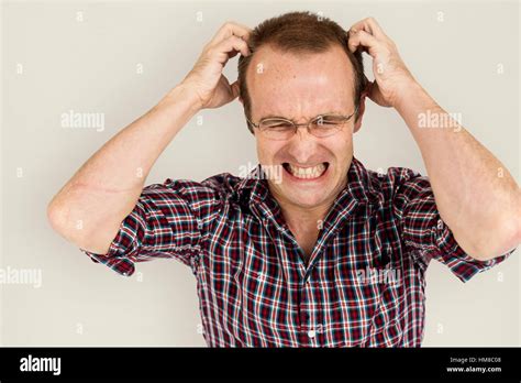 Man Stressed Scratching Head Concept Stock Photo Alamy