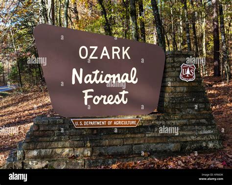 Ozark Mountains Arkansas In The Fall Ozark National Forest Sign On