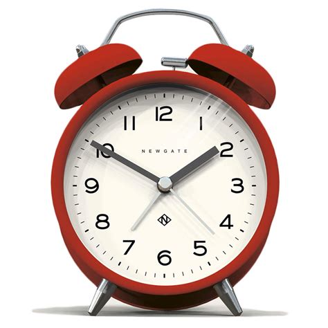 Newgate Clocks Echo Charlie Bell Retro Alarm Clock Red