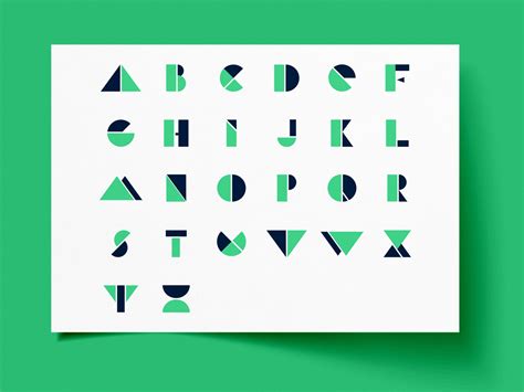 Geometric Alphabet Shape Font By Fidan Talıbzadə On Dribbble