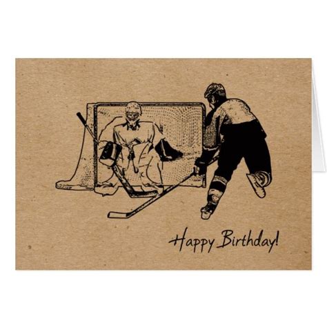 Happy Birthday Hockey Card Male Zazzle