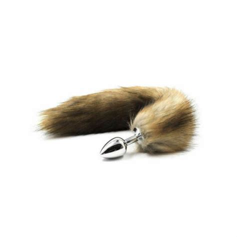 False Fox Tail With Metal Anal Butt Plug Cosplay Romance Game Funny Toy
