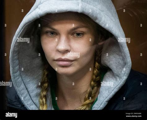 Anastasia Vashukevich Also Known On Social Media As Nastya Rybka Sits In A Cage In The Court