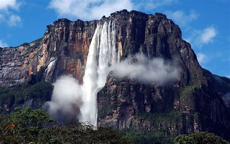 Beautiful Waterfall Waterfall Venezuela Landscapes Hd Wallpaper Peakpx