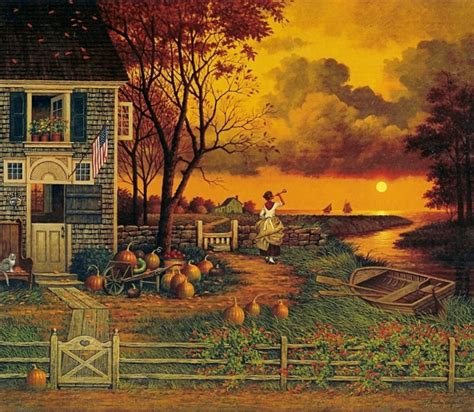 Autumn Call New England Style American Folk Art American Artists