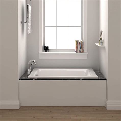 Fine Fixtures Drop In White Soaking Bathtub Fiberglass Acrylic