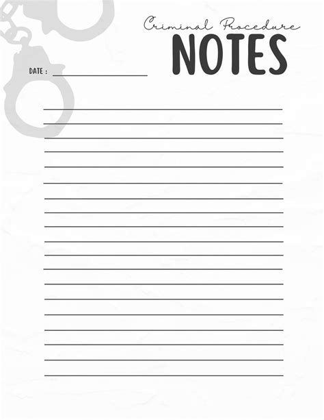 Law School Notes Criminal Procedure Law Student Notes Template Etsy