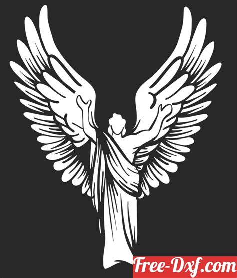 Download Angel Man With Big Wings Rejhc High Quality Free Dxf Fil