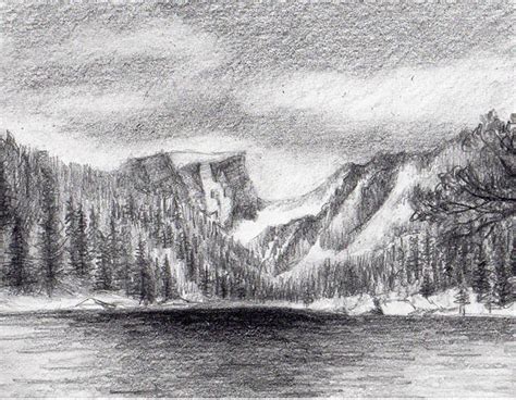 How To Draw Mountains With Pencil Blend In Your Previous Steps