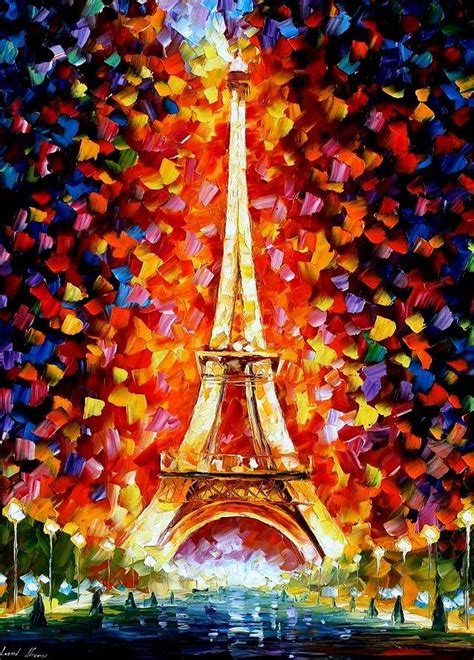 Paris Eiffel Tower Lighted Painting By Leonid Afremov Fine Art America