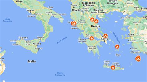 Ogień trawi greckie wyspy Gdzie się pali Rodos Korfu Eubea Kreta
