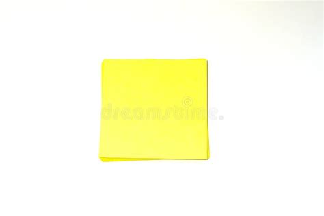 Yellow Piece Of Paper On White Background Stock Photo Image Of Yellow