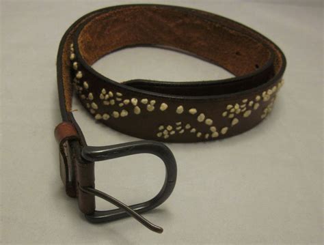 Abercrombie Fitch Womens Wide Belt Brown Leather Knotted Pattern Medium 40 Long Wide Belts