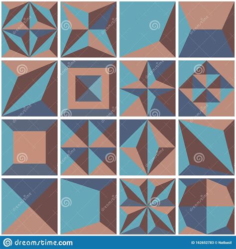 Modern Geometric Tiles Set Design Element Stock Vector Illustration