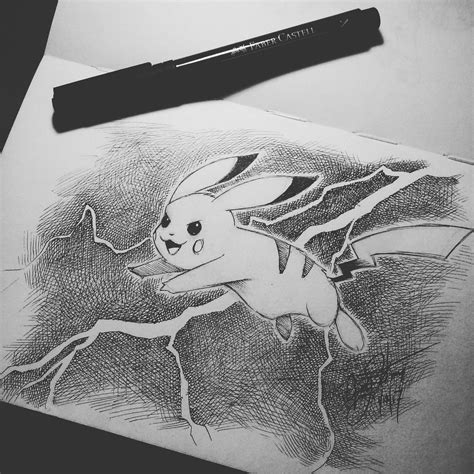 Pikachu Sketch In Ink 55x85” Rdrawing