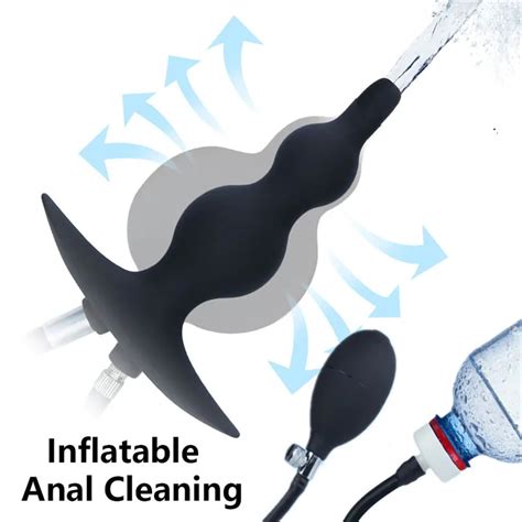 Inflatable Anal Plug Enema Cleaning Container Vagina Anal Cleaner Douche Massager Health Hygiene