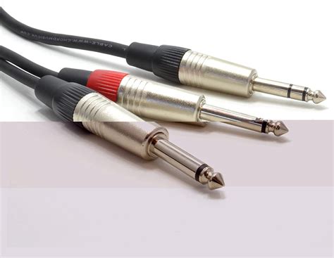 Kenable 635mm Stereo Jack Plug To Twin Mono 635mm Jacks Audio Cable
